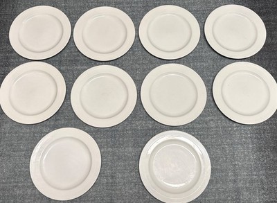 VINTAGE SET OF 10 SANT' ANDREA ROYAL PORCELAIN 10 1/4'' RIBBED EDGE DINNER PLATES