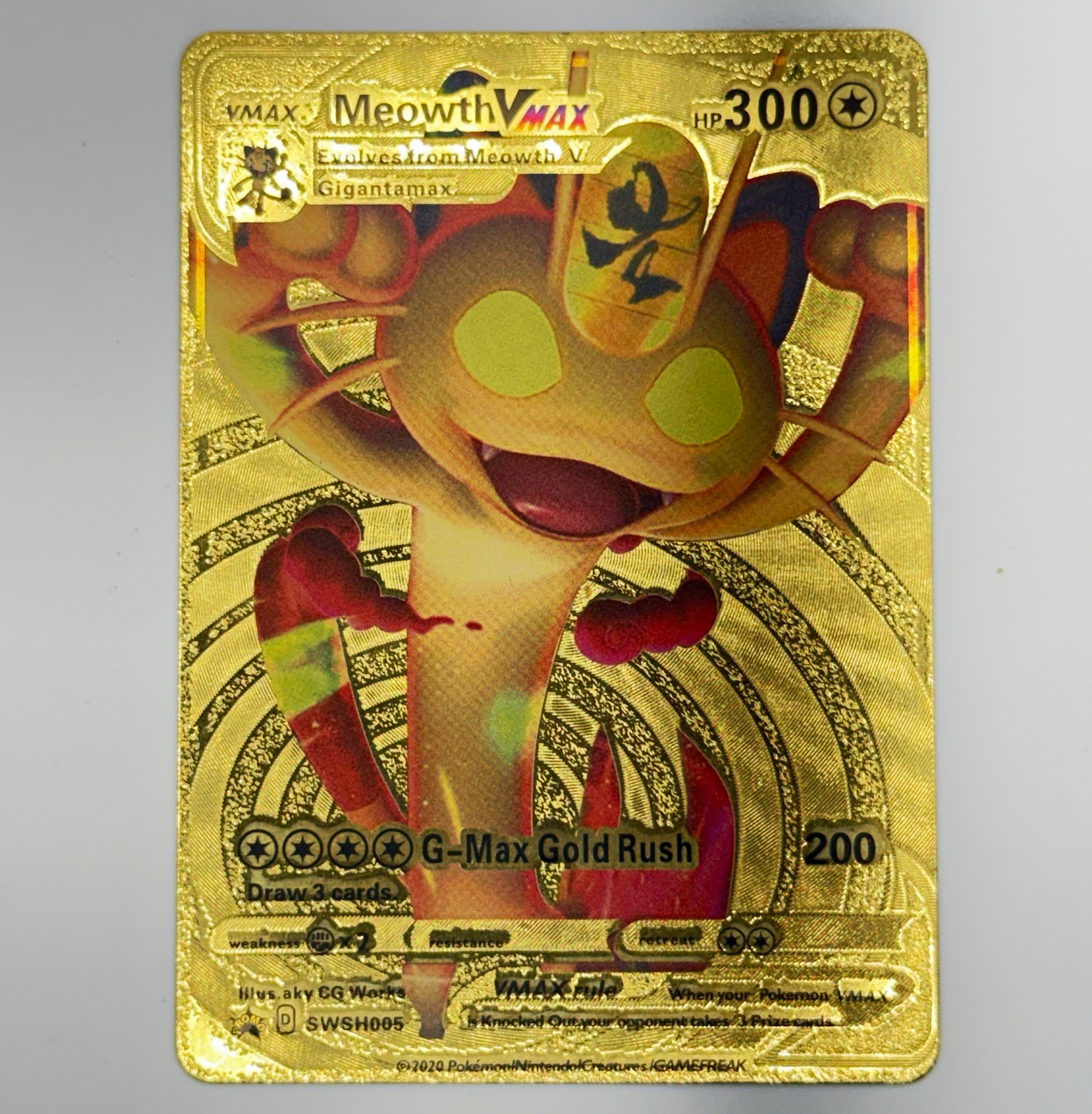 Meowth VMAX SWSH005 Promo SWSH Sword & Shield Promos Gold Rush LP
