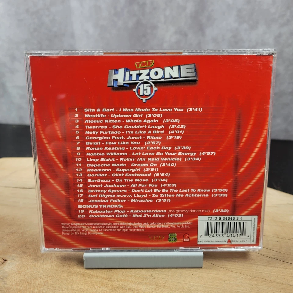 TMF Hitzone 15 CD 2001 Y2K Compilation Limp Bizkit Gorillaz Birgit Barthezz Foto 3 de 4