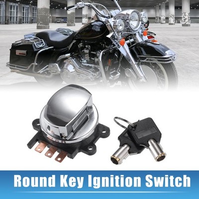1 Set Round Key Ignition Switch fit for Harley-Davidson Softail Road King 93-13