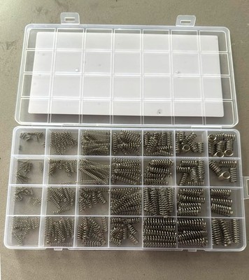 390 Piece Compression Spring Assortment Kit 28 Sizes Small Steel Springs Set