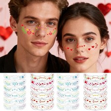 6pcs Waterproof Face Temporary Tattoos Long Lasting Makeup Stickers Concert