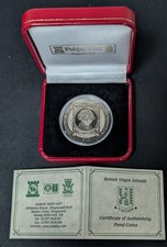 2007 British Virgin Islands $10 ~ Black Pearl G Washington Stamp ~ .925 Silver 
