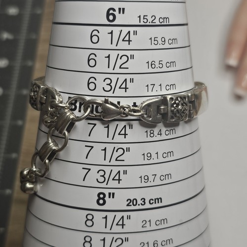 Brighton Tribeca silver tone bar linked bracelet Adjustable SEE Photos Heart - Picture 8 of 9