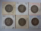 (6) Barber Silver Half Dollars - 1903-P, 1905-S, 1907-P, 1907-D, 1908-D, 1909-S