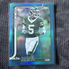 2025 Topps Chrome Football Garrett Wilson Blue Refractor /75