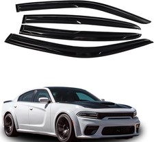 Window Visors Shade Sun Rain Guards Cover Wind Vent Deflector Acrylic Black