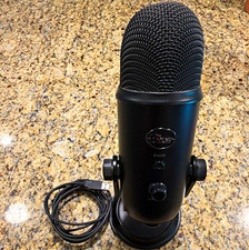 Microphone à condensateur USB Yeti bleu noir avec support, gain, muet, 4 motifs