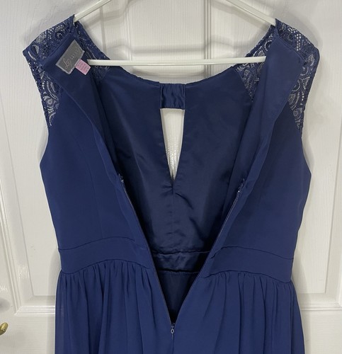 Lipsy London Navy Sparkling Diamante Waist Ladies Party Dress - UK Size 10 - Picture 10 of 13