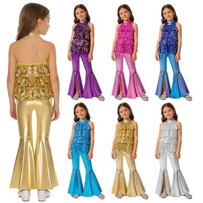 Mädchen Ballsaal Kind Kostüm Halfter Tanzbekleidung Glitzernd Outfits Modern