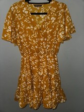 SHEIN Women’s Yellow Floral Dress Size Small