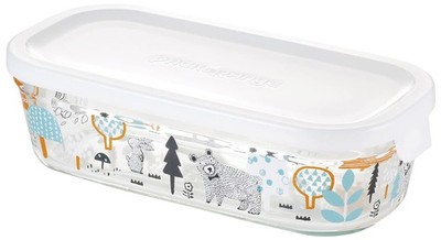 Heat-resistant Glass Butter Case Shinji Kato Mori no Naka ni Rectangular 500ml