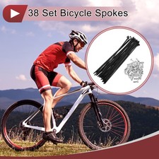 38 Set 14G Bicycle Spoke 139 mm 14G Bike Wheel Spoke Carbon Steel Black