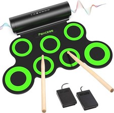 PAXCESS Portable 7 Pad Multifunction Electronic Drum Set Rechargeable Battery