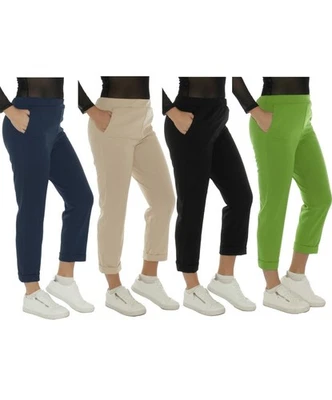 Pantalon En Tissu Femme Chino Slim Fit 7/8 Pantalon Femme Confortable Mode 2183 - Photo 1/4