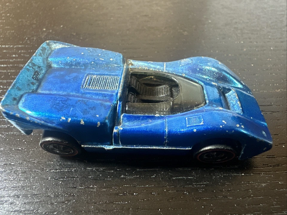 Vintage 1968 Hot Wheels McLaren M6A Redline Aqua Blue - Image 4 of 4