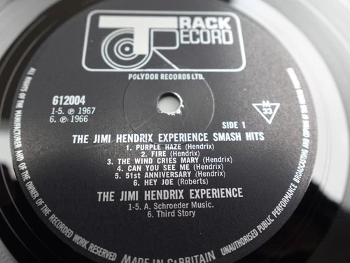 Jimi Hendrix SMASH HITS 1968 UK LP 1st Press MONO 612004 PLAYS MINT MINUS HEAR