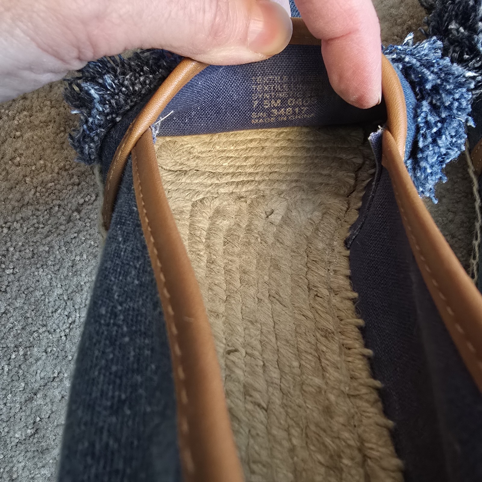 Tory Burch Navy Blue Denim Shaw Fringe Espadrille Flats Size 7.5 thumbnail 11