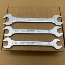 Vintage Gedore Germany 3pc No. 6 Metric Open End Wrench  Set 16-22mm NEW NOS