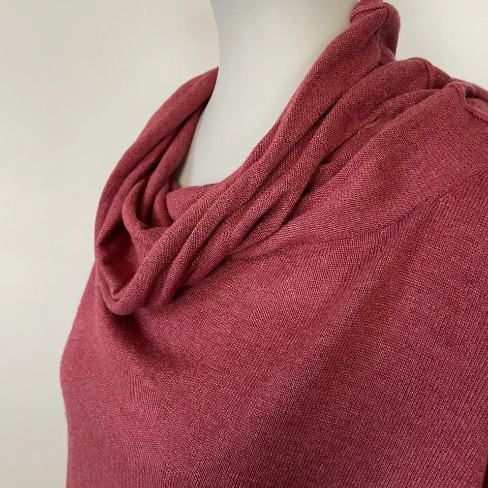 Top Planet By Lauren G Capucha Cuello Granate Rojo Mezcla Pima Tejido Talla OS Foto 4 de 4