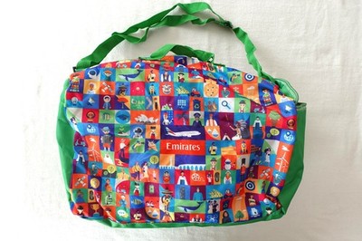 Kinder Sporttasche Reisetasche Tasche Duffle Bag bunt Emirates Flugzeug faltbar