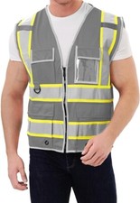 High Visibility 9 pockets Reflective Safety Vest,Hi Vis 5X-Large Gray