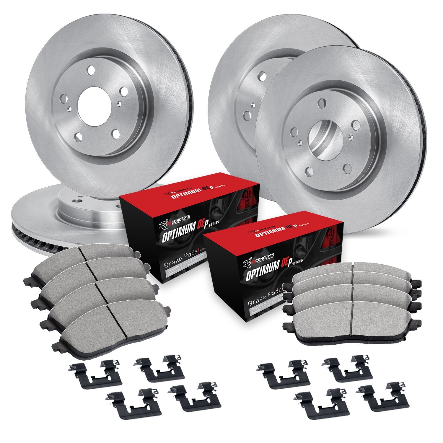 For Lincoln Continental 90-91 R1 Concepts Front & Rear Brake Kit w Optimum Pads