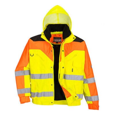 Portwest S464YERXL - Contrast Plus Warnschutz Piloten-Jacke, Gr. XL