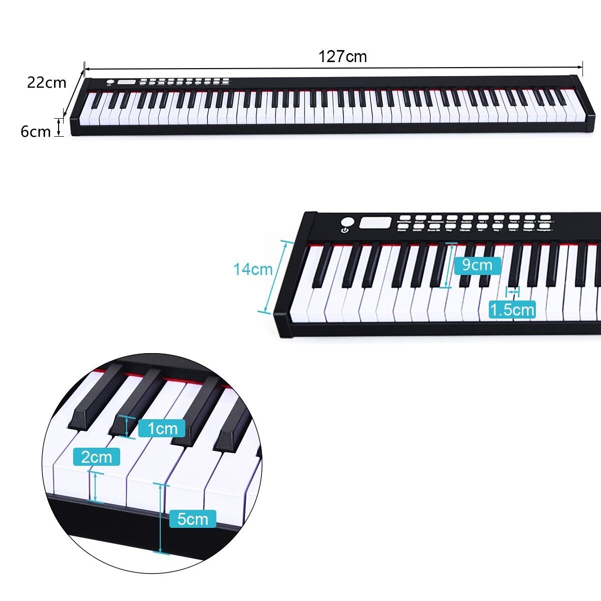 Costway 88 Key Full Size Electric Piano Keyboard with Stand 3