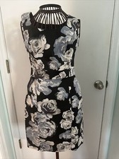Express 2 black white rose sleeveless dress