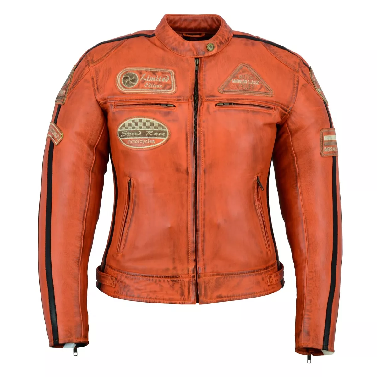 Veste En Cuir Femme, Style Moto, Blouson Cuir Femme, Rocker, Biker Veste CE  Pro