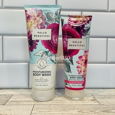 Bath Body Works Hello Beautiful Body Cream Moisturizing Body Wash 2 PC SET