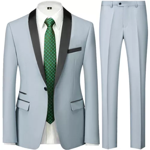 Ensemble de 3 pièces costume de mariage homme manteau pantalon gilet robe de marié blazers veste pantalon - Photo 45/52