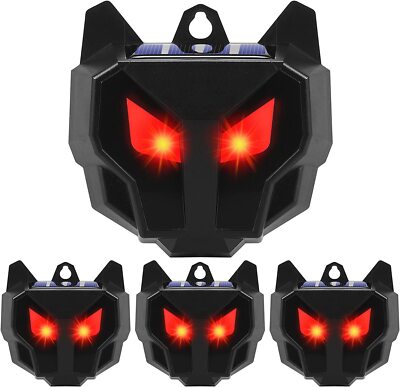 4 X Solar Powered Nocturnal Wild Animal Repeller Bionic Eyes Predator For-Yard