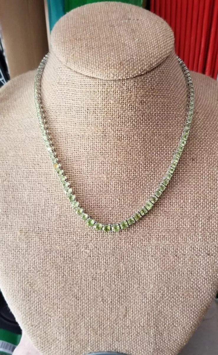 JTV sterling silver 20cttw Green Manchurian Peridot graduate