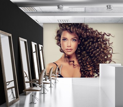 3D Style O023 Hair Cut Salon Barber Shop Wallpaper Wall Mural Self-adhesive Fay