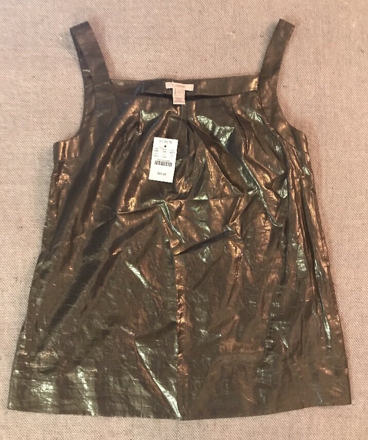 コットン J.CREW Women's Tank Top 0 Cotton Pleated Shiny Blouse #2112 | eBay