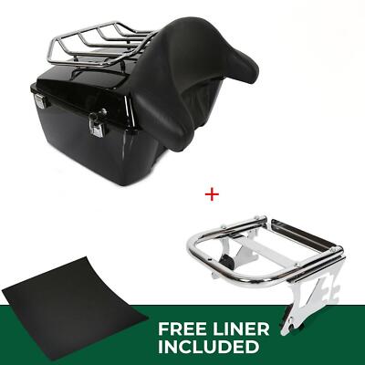 Painted King Pack Luggage Trunk Two-up Mount Rack For Harley Touring 1997-2008