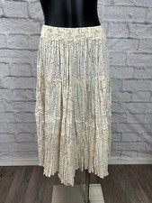 Chile Pepper Ribbon Bow Print Elastic Waistband Women's Midi Skirt Vtg 90s NWT