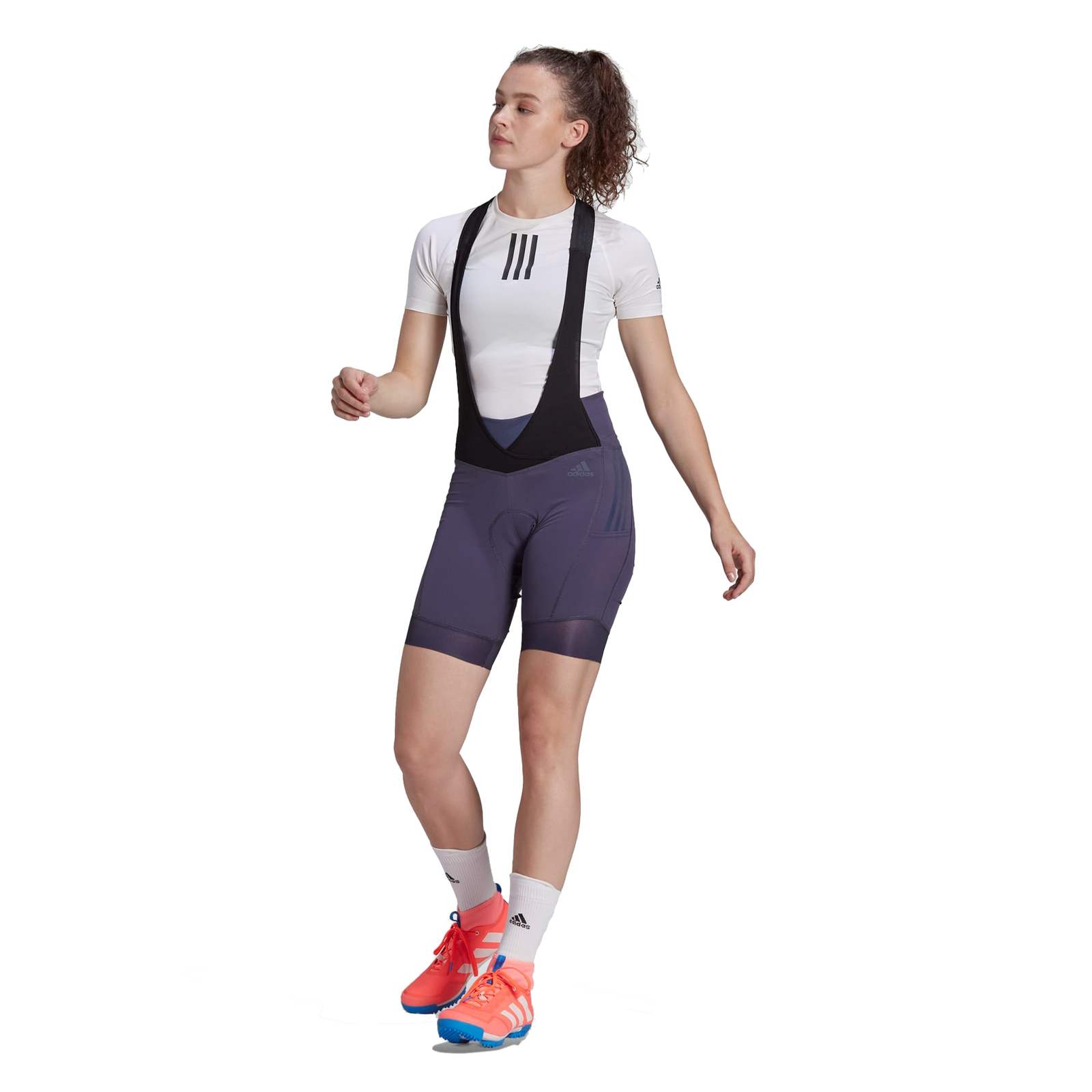 Женские велосипедные шорты-полукомбинезон Adidas с подкладкой Adiventure, темно-синий