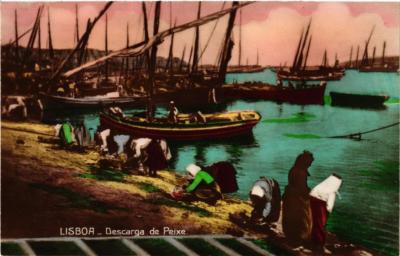 CPA AK LISSABON - Fischentladung PORTUGAL (760402)