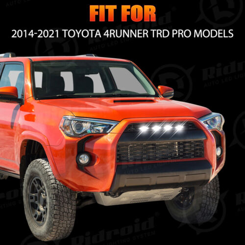 4x Raptor Style Grill LED White Lights Kit For 2014-2021 Toyota 4Runner TRD Pro - Picture 8 of 23