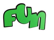 Fun Cardstock Words with Backgrounds Die Cuts Scrapbook Card Making 6 Pieces