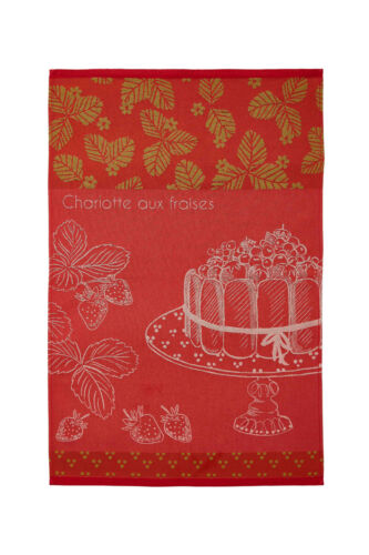 Dish towel CHARLOTTE AUX STRAWBERRIES RED strawberries red coucke - Picture 1 of 1