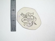 vtg 1960s 70s Tattoo Flash acetate stencil Heart Arrow Banner signed HAR2