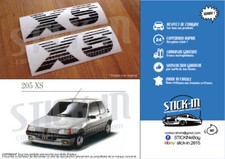 205 XS 2 Autocollants Stickers Monogramme Noir Black Aile Wing Aufkleber
