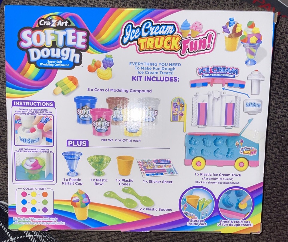 CraZArt Softee Dough Multicolor Ice Cream Truck Fun Press mold softee