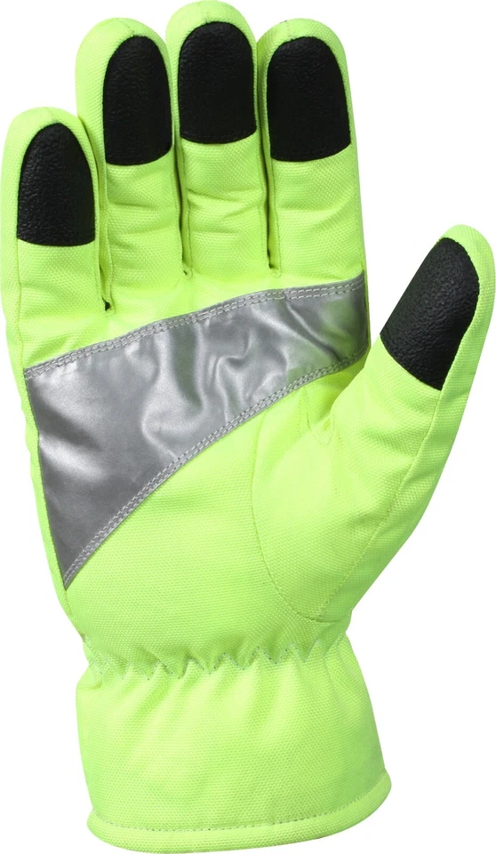 Safety Green Insulated Waterproof Gloves High Visibility Reflective Cold Weather - Image 3 of 4