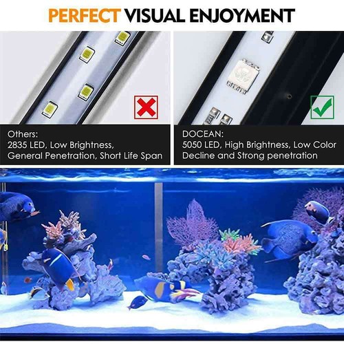 Aquarium Underwater LED Light Fish Tank RGB Submersible Lamp + Remote ...