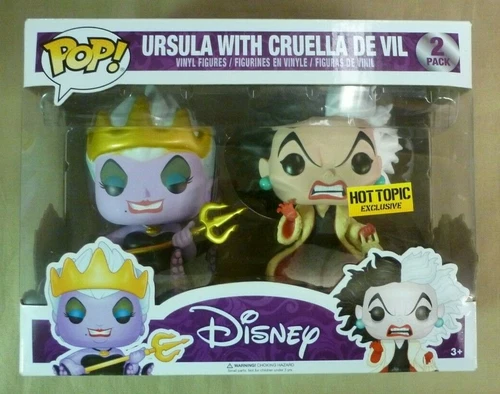 Funko POP! Disney Ursula with Cruella De Vil Exclusive Vinyl Figure 2-Pack *NEW*